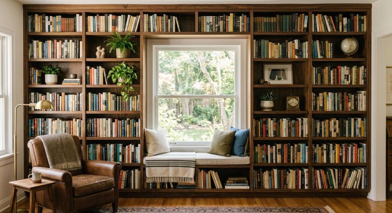 Built In Bookcase Installation in Alexandria, VA